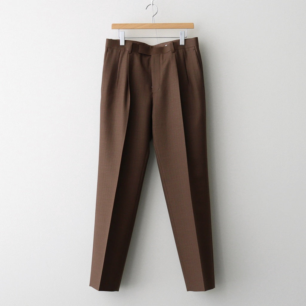 BLUEFACED WOOL TWO-TUCK SLACKS #BROWN RED STRIPE [A25AP02BS]