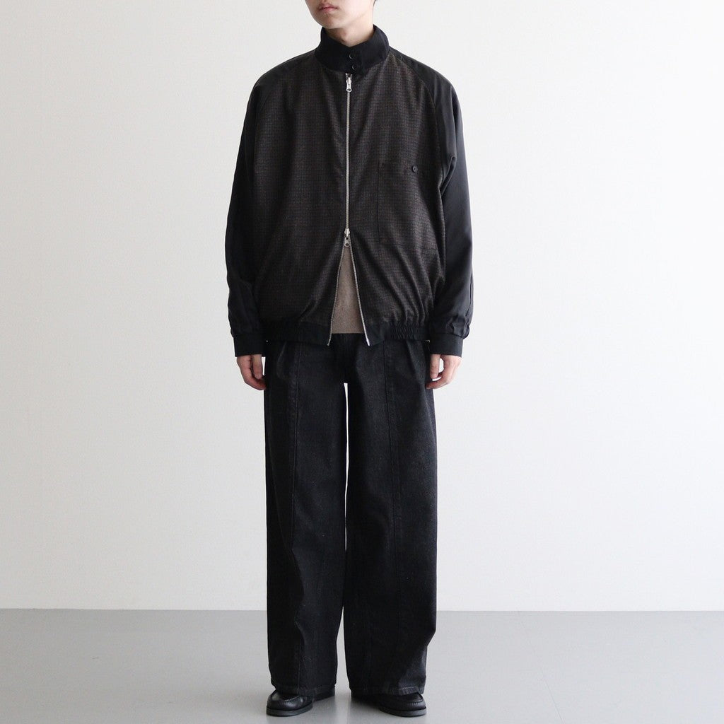 Denim 3pleated Wide-leg Trousers #BLACK [YK25FW01066P]