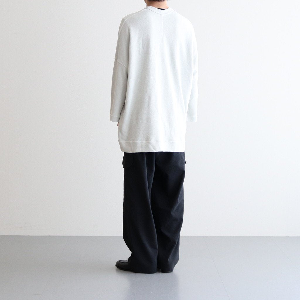 FSSOT | 製品染 30/-スパンポリエステルワッフル クルーネックオーバーサイズプルオーバー #ASH WHITE [GE_FR1203TF]