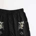 Embroidery Patchwork Trousers #BLK [12610719]