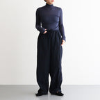 HIGH GAUGE SHEER RIB TURTLE NECK L/S TEE #NAVY [A00T02HF]