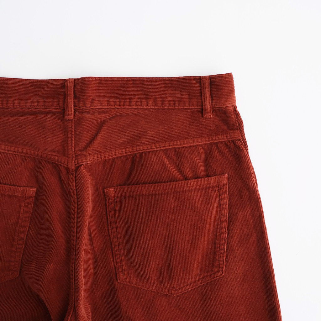 GARMENT-DYED FINX CORDUROY 5P WIDE PANTS #RED BROWN [A26SP01FX]
