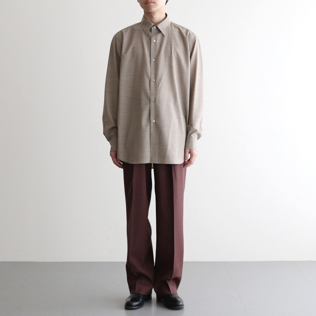 WOOL KID MOHAIR HOP SACK TWO-TUCK SLACKS #BURGUNDY [A25SP02MH]