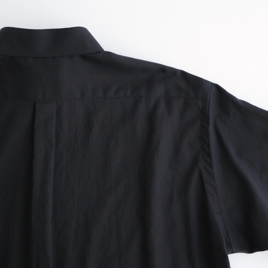 COTTON SILK OVERSIZED REGULAR COLLAR SHIRT #BLACK [ST.1492]