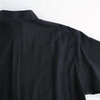 COTTON SILK OVERSIZED REGULAR COLLAR SHIRT #BLACK [ST.1492]