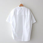 BROAD S/S OVERSIZED BAND COLLAR SHIRT #WHITE [GM231-50083B]