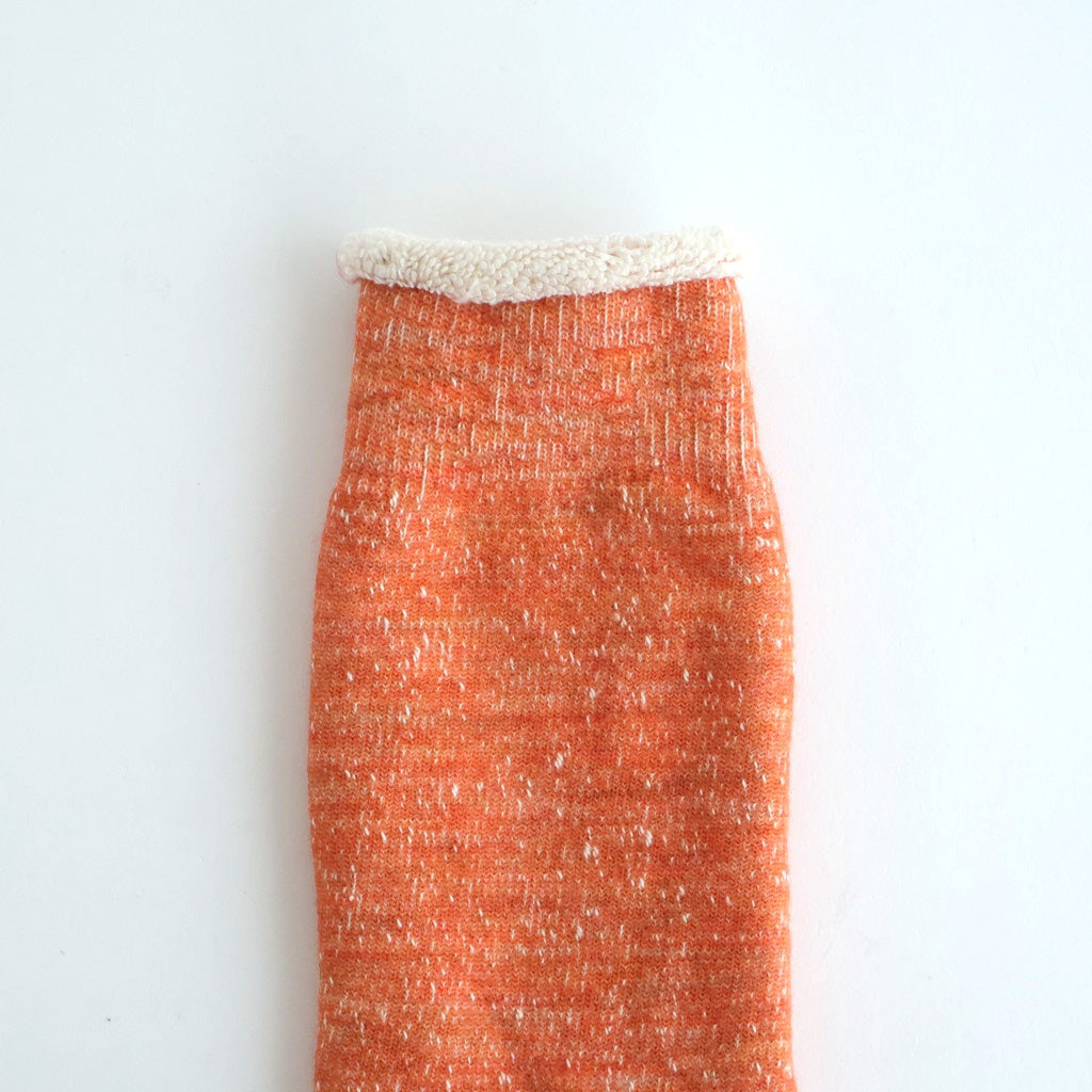 DOUBLE FACE CREW SOCKS ”MERINOWOOL＆ORGANIC COTTON” #ORANGE [R1001-AW25]