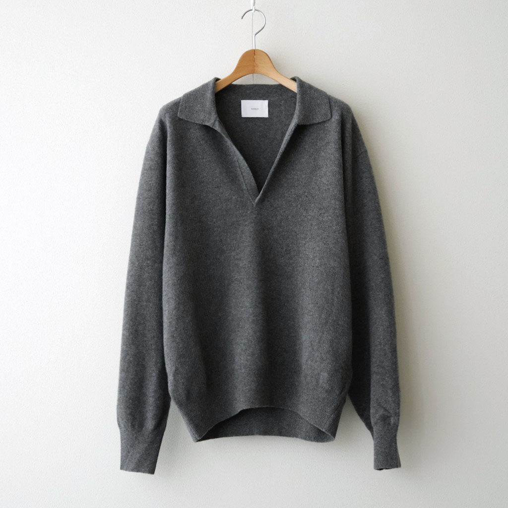 EXTRA FINE WOOL KNIT SKIPPER #GREY [ST.1636]