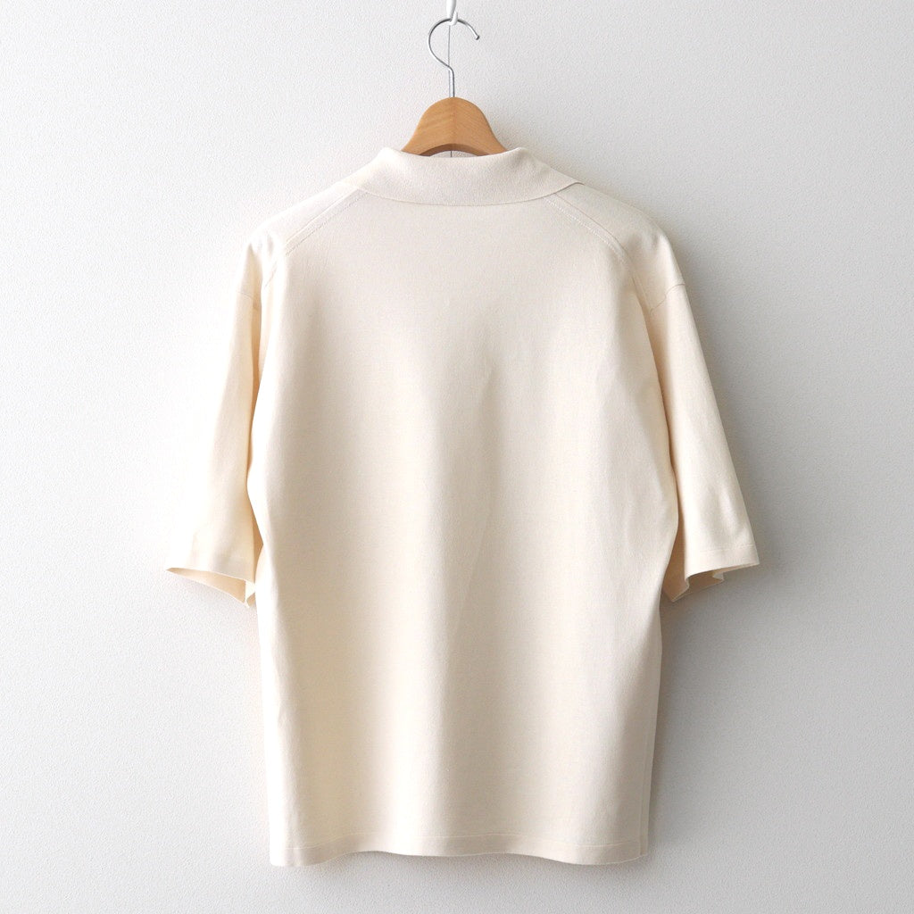 HIGH GAUGE TUSSAH SILK KNIT SKIPPER POLO #IVORY [A26SP02SJ]