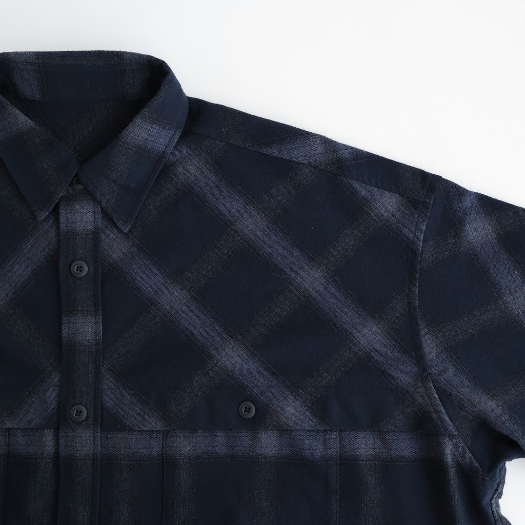 FLANNEL CHECK OVER YOKE SHIRT #NAVY [FSC253-50129]