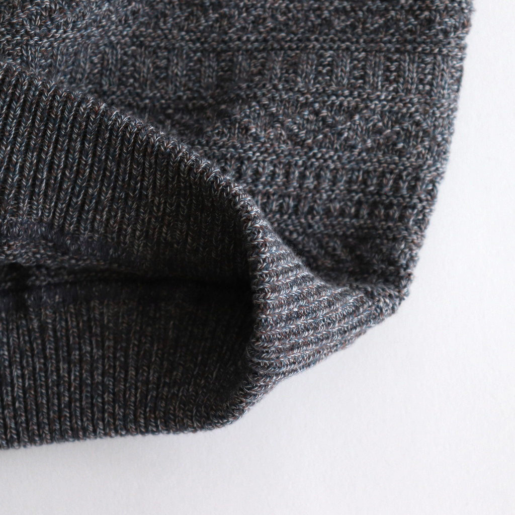 Fair Isle Links Knit #Blue gray [2403-005]