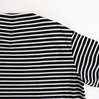 FBSBTF - 微強撚綿天竺 ボートネックロンT #98 BK base×WH bd [SN_FR0907TF]