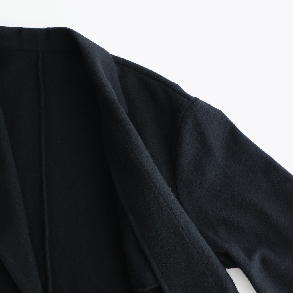 WOOL/CASHMERE FLEECE SINGLE BREASTED JACKET #BLACK [ST.1268]
