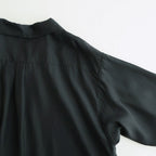 CUPRO TWILL OVERSIZED OPEN COLLAR SS SHIRT #BLACK [ST.1462]