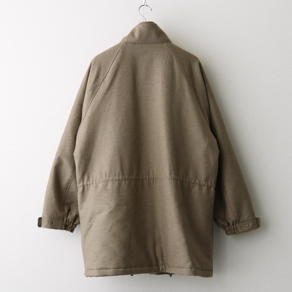 WOOL FULLING FLANNEL PADDED OVER BLOUSON #TOP BROWN [A25AB02CF]