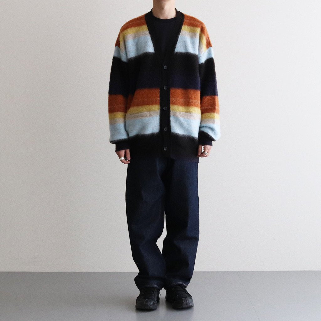 COLOR COMBINATION MOHAIR CARDIGAN #MULTI STRIPES [ST.534-2]