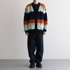 COLOR COMBINATION MOHAIR CARDIGAN #MULTI STRIPES [ST.534-2]