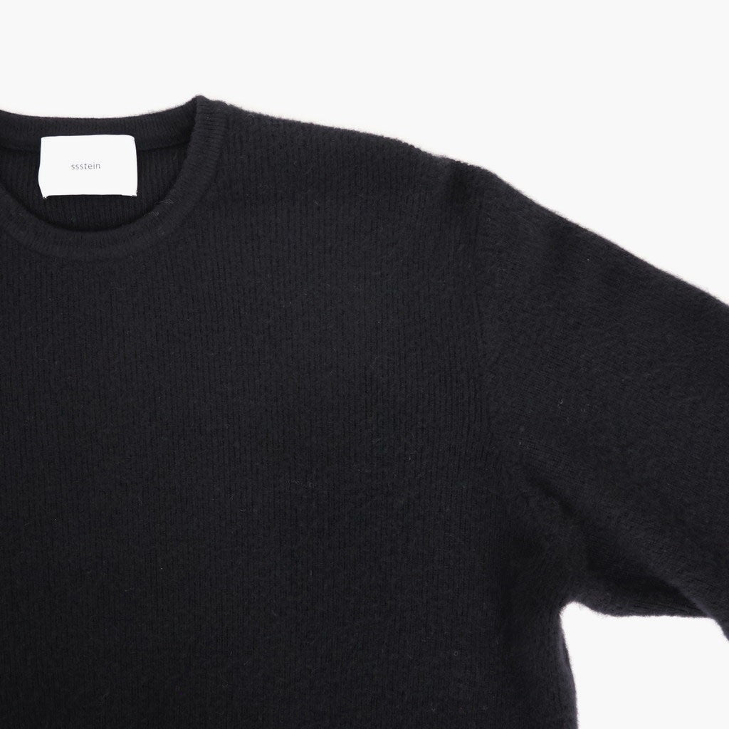 SUPER FINE WOOL MILLED KNIT CREW NECK LS #BLACK [ST.1639]