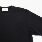 SUPER FINE WOOL MILLED KNIT CREW NECK LS #BLACK [ST.1639]