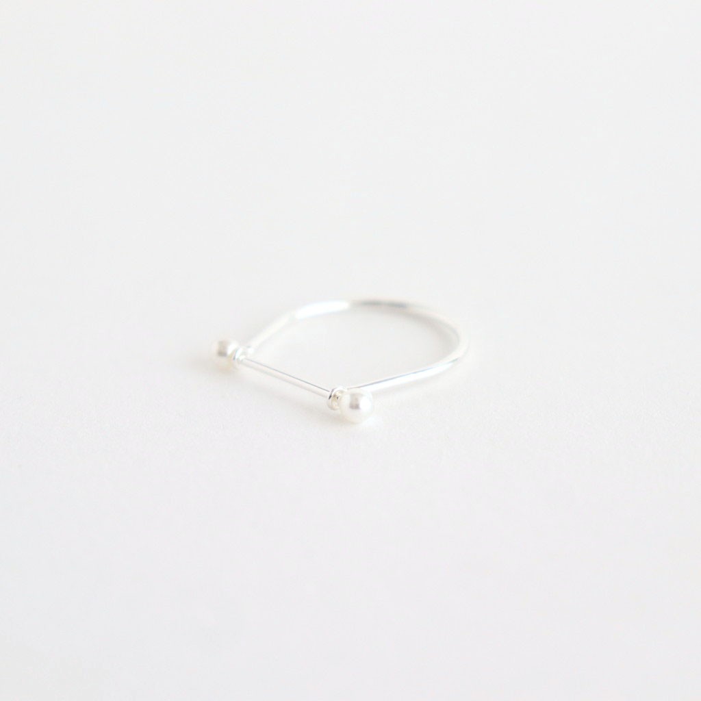 Skinny Pearl Ring #SLV [12510908]