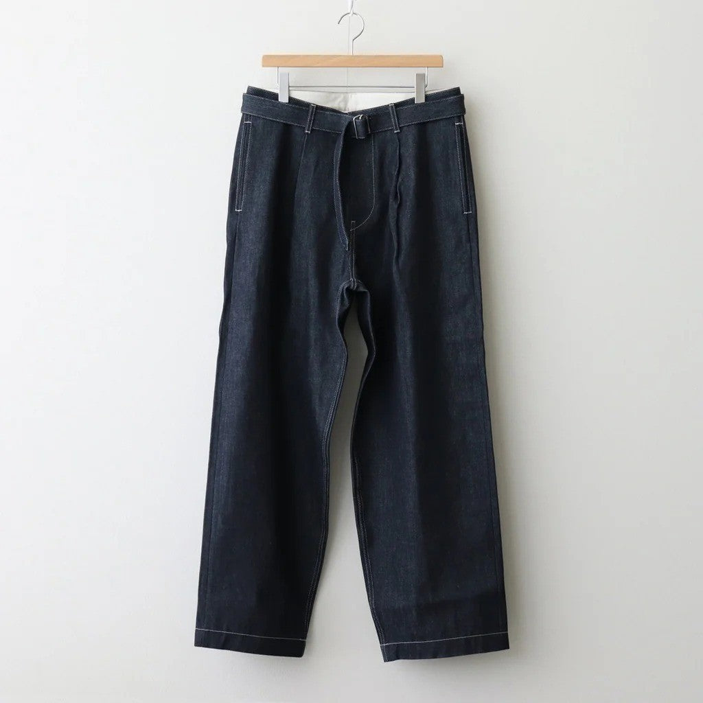Selvage Denim Belted Pants #INDIGO_RIGID [GU261-40064RB]