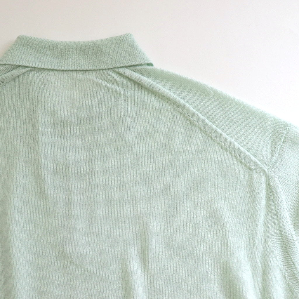 SUPER FINE CASHMERE SILK KNIT SKIPPER POLO #WHITE GREEN [A25SP02SC]