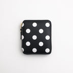 二つ折りZIP財布 - DOTS PRINTED LEATHER LINE #BLACK [8Z-E021-051]