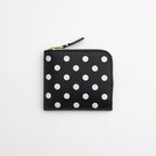 L字型ZIP財布 - DOTS PRINTED LEATHER LINE #BLACK [8Z-E031-051]