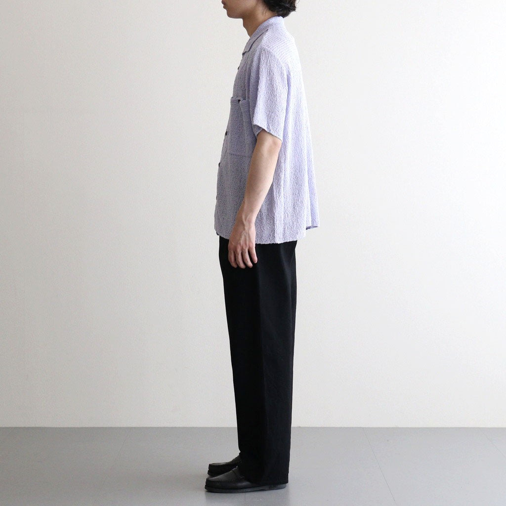 COTTON SHEER KNIT OPEN COLLAR SHIRT #LAVENDER [YK25SS0964S]