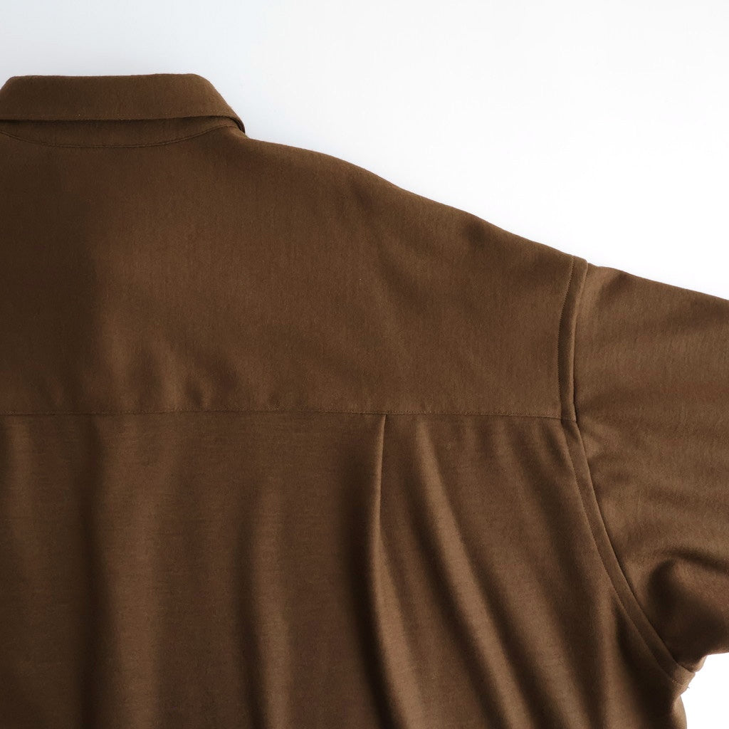 Wool Smooth Flannel Oversized Regular Collar Shirt #BROWN [GU253-50221B]
