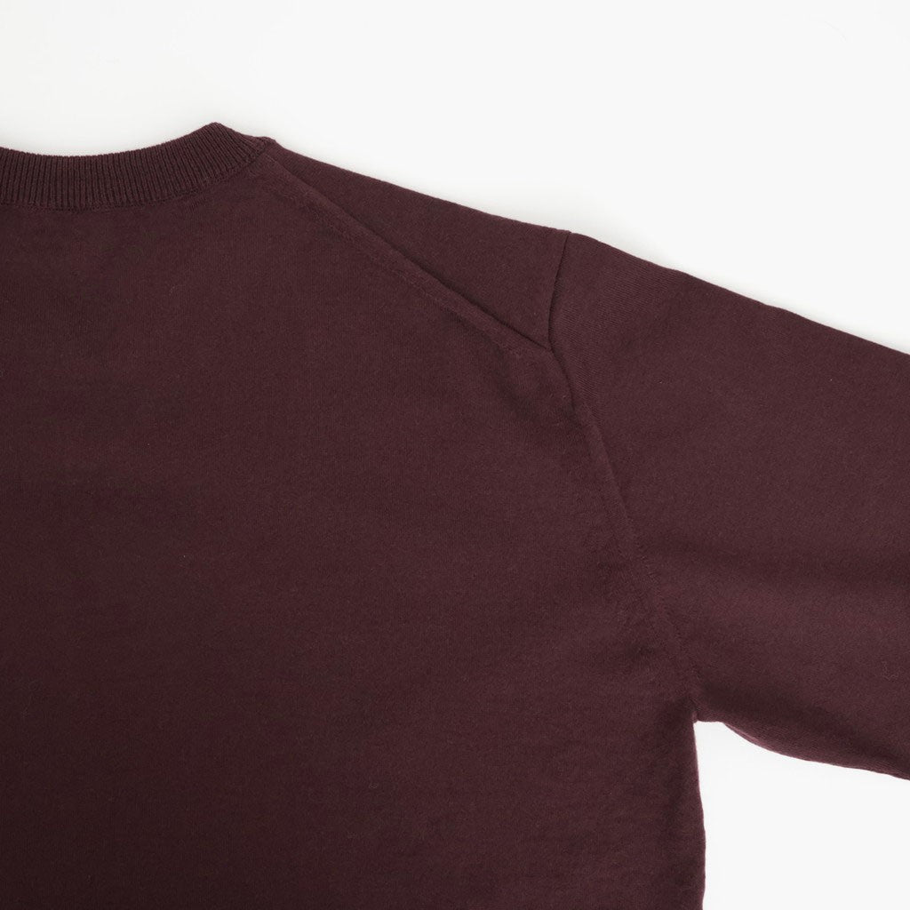 HIGH TWIST WOOL KNIT V-NECK P/O #RED BROWN [A26AV02CK]