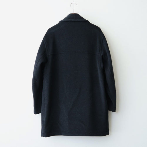WOOL HERRINGBONE SHAWL COLLAR COAT #DARK CHARCOAL [A26AC02WH]
