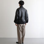LEATHER ZIP SHORT JACKET #BLACK [ST.1061]