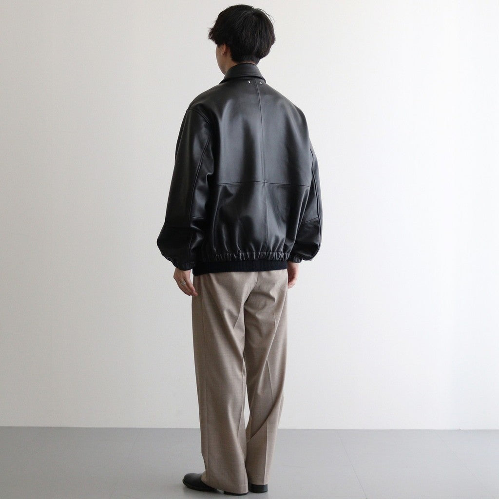 LEATHER ZIP SHORT JACKET #BLACK [ST.1061]