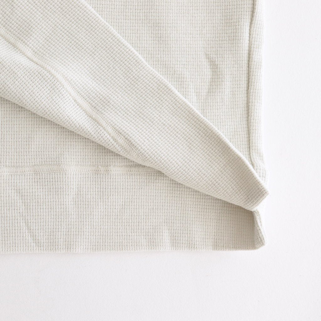 FSSOT | 製品染 30/-スパンポリエステルワッフル クルーネックオーバーサイズプルオーバー #ASH WHITE [GE_FR1203TF]