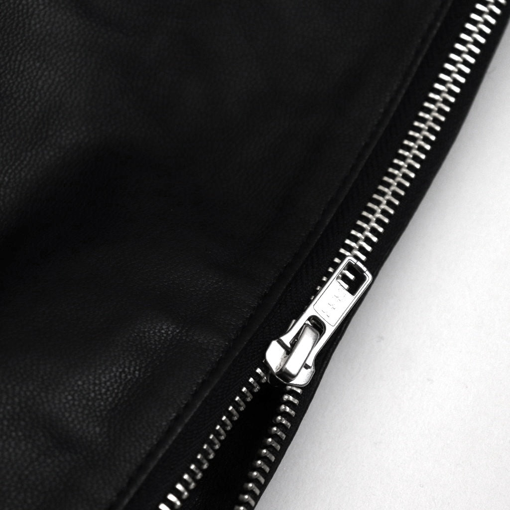 SHIRRING HANDLE LEATHER SHOULDER BAG #BLACK [ST.1180]