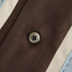 COLORBLOCK OPEN COLLAR SHIRT #BROWN [YK25SS0939SH]