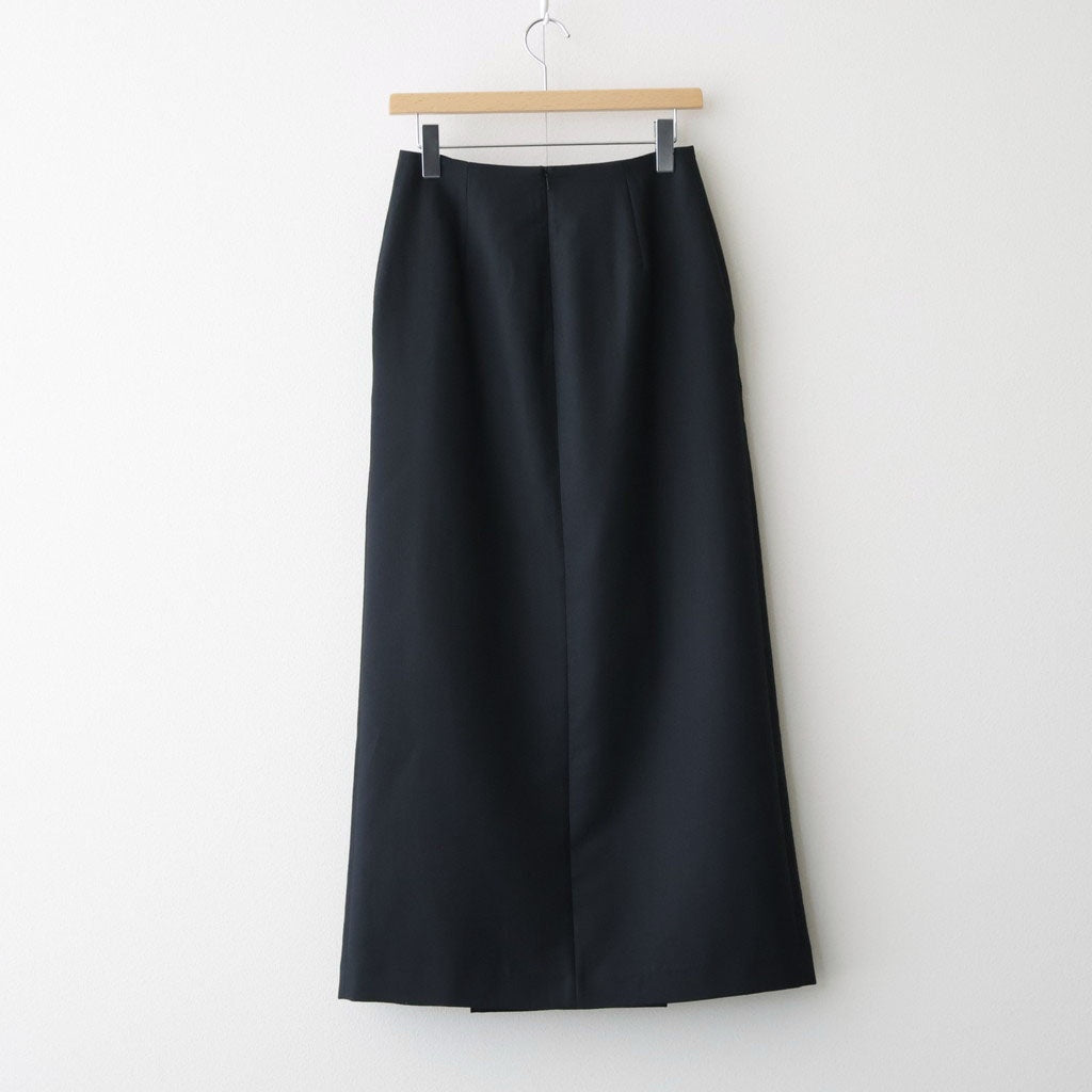 TENSE WOOL DOUBLE CLOTH SLIT SKIRT #BLACK [A26AS02HP]