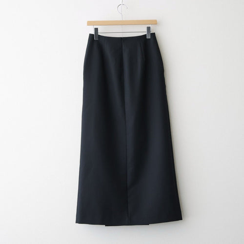 TENSE WOOL DOUBLE CLOTH SLIT SKIRT #BLACK [A26AS02HP]