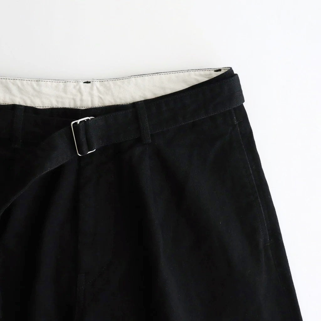 Selvage Denim Belted Pants #BLACK_WASHED [GU253-40064RB]