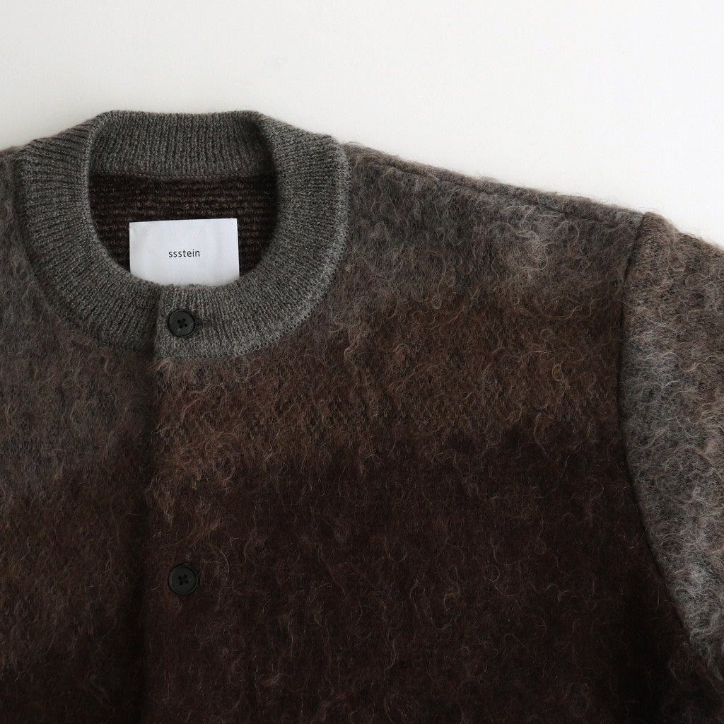 GRADATION MOHAIR KNIT CARDIGAN #BROWN CREAM GRADATION [ST.1002]