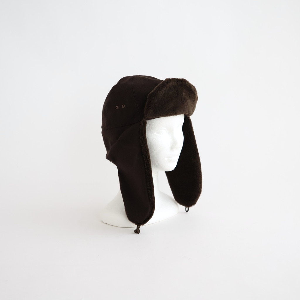 DRY WOOL BOMBER CAP #BROWN [NO.301382]
