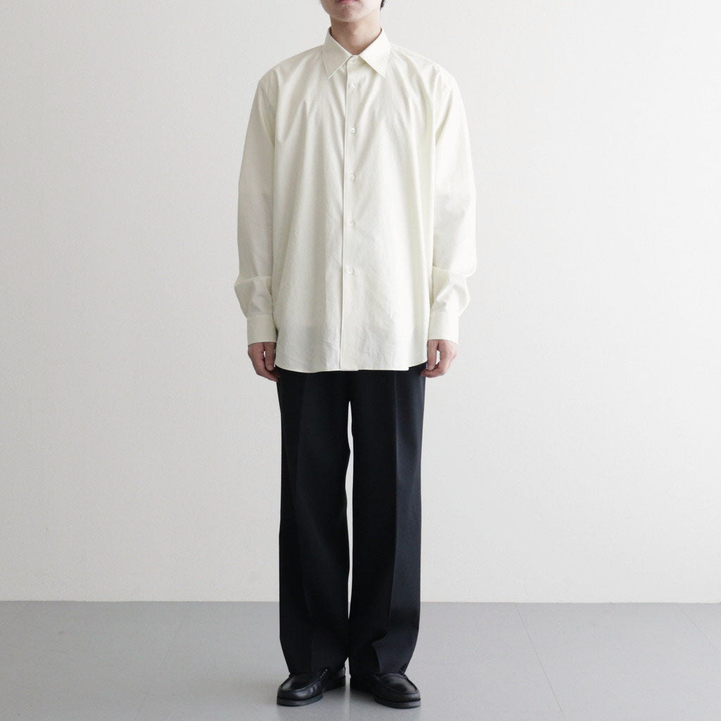 LIGHT WOOL MAX GABARDINE TWO-TUCK SLACKS #TOP BLACK [A26SP04MG