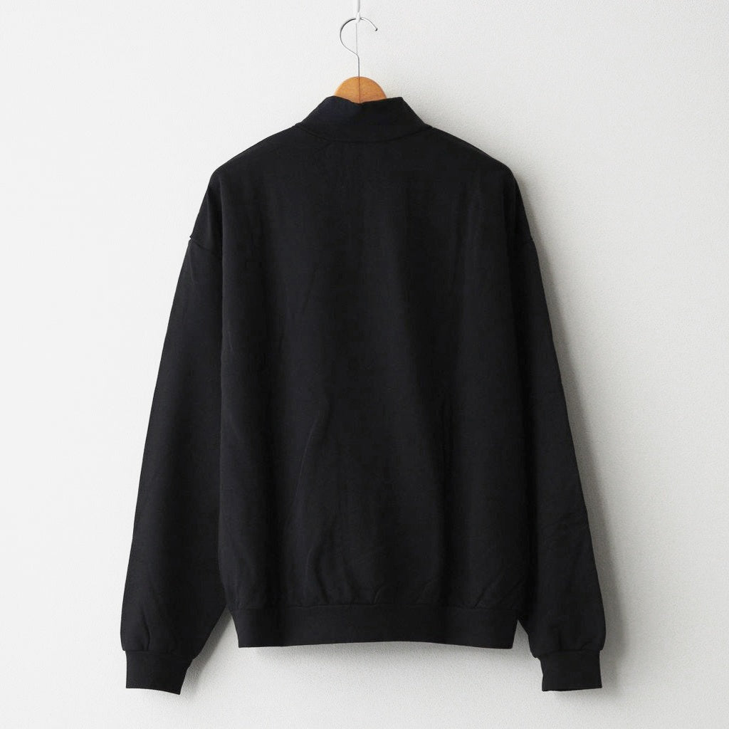 ELASTIC HIGH GAUGE SWEAT HALF ZIP P/O #INK BLACK [A26SP01NU]