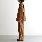 COTTON CANVAS LEATHER COLLAR WORK JACKET #CAMEL [FSC263-30032]
