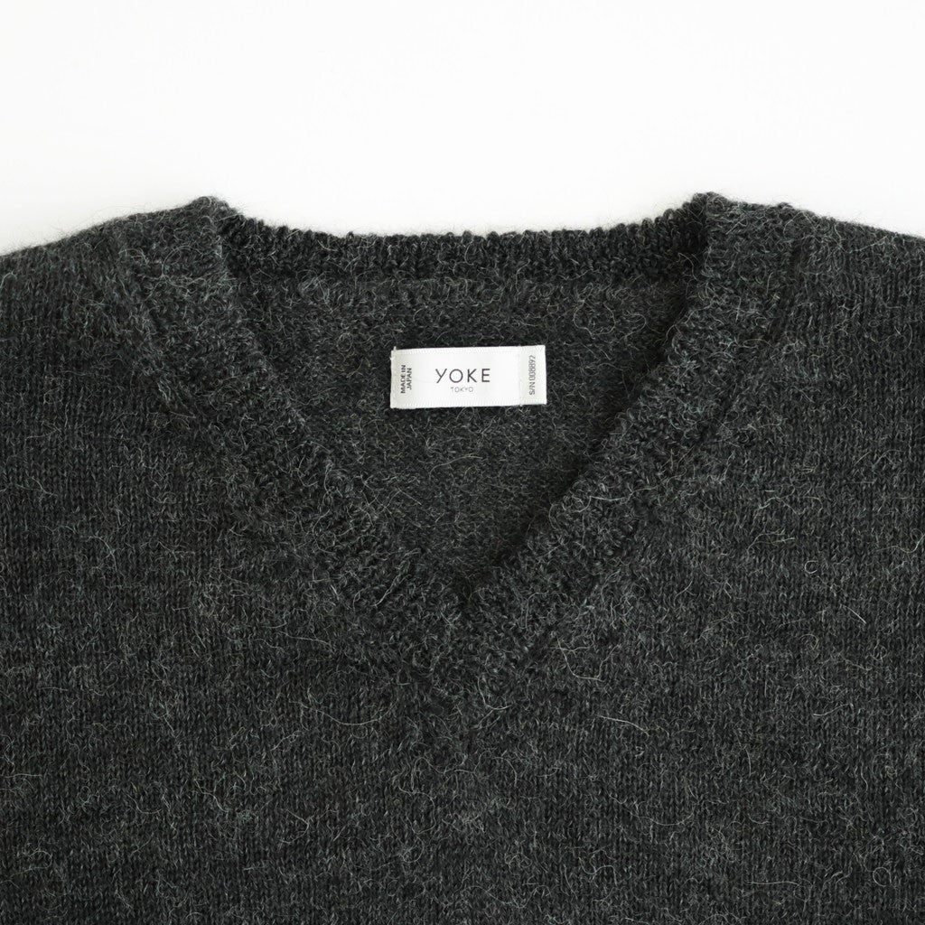 Baby Alpaca V-neck Sweater #Charcoal [YK26FW01379S]