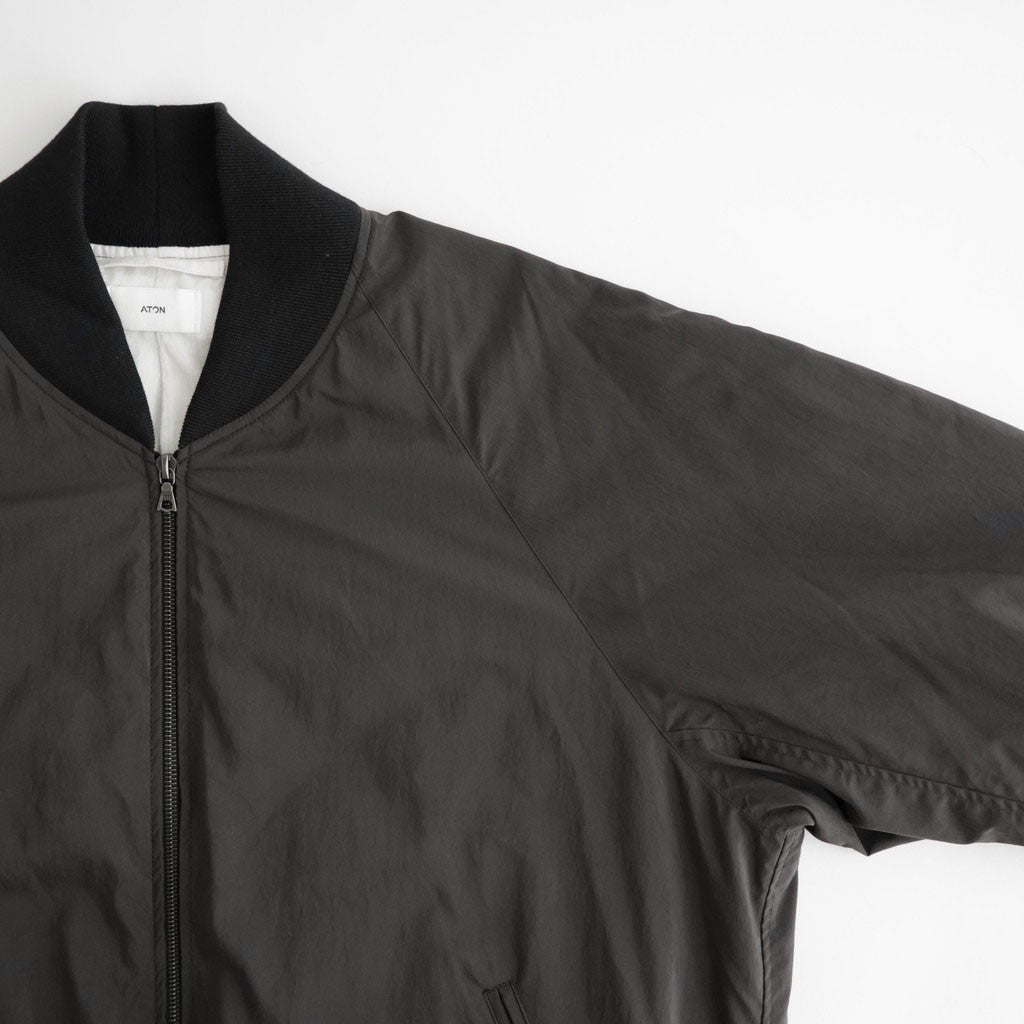 FIBRIL NYLON SATIN FLIGHT JACKET #CHARCOAL GRAY [JKAGLW0200]