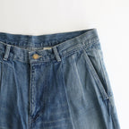 Selvage Denim Two Tuck Pants #INDIGO_LIGHT FADE [GU253-40061LB]