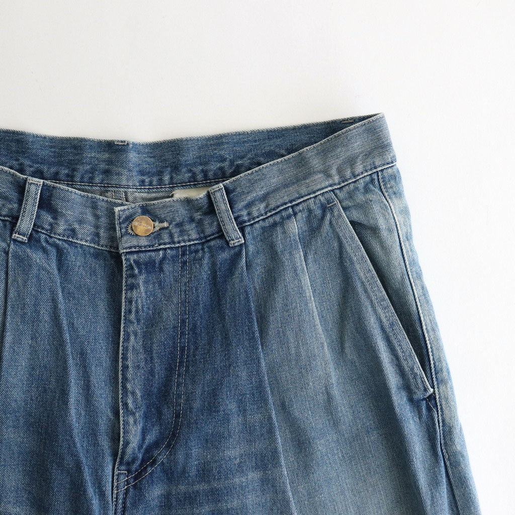 Selvage Denim Two Tuck Pants #INDIGO_LIGHT FADE [GU253-40061LB]
