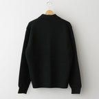 SUPER FINE WOOL RIB KNIT SHIRT CARDIGAN #BLACK [A25AC01RK]